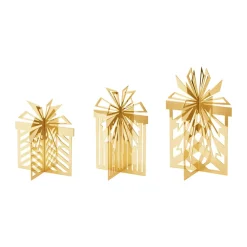 2025 Christmas decoration for the table, Christmas gift 3 pieces, Gold-plated stainless steel