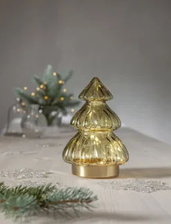 Abete table decoration Christmas lights 18 cm, Green