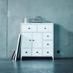 Abisko sideboard, white, tabletop in concrete