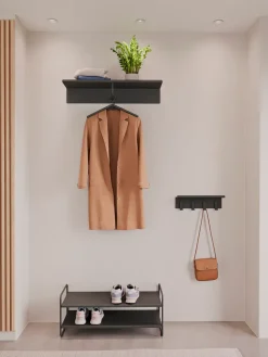 A-Coat rack hat shelf, Svart