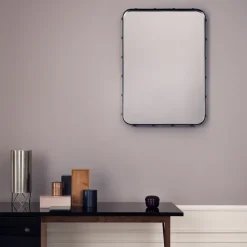 Adnet rectangular mirror, Black, medium