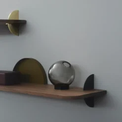 Aedes shelf 50 cm, wallnut-black