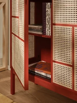 Air side table, Red, 120x110 cm, with legs