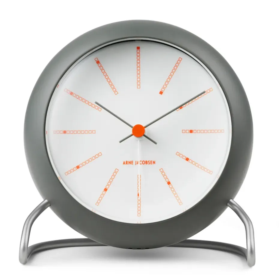 AJ Bankers table clock Ø11 cm, Dark grey