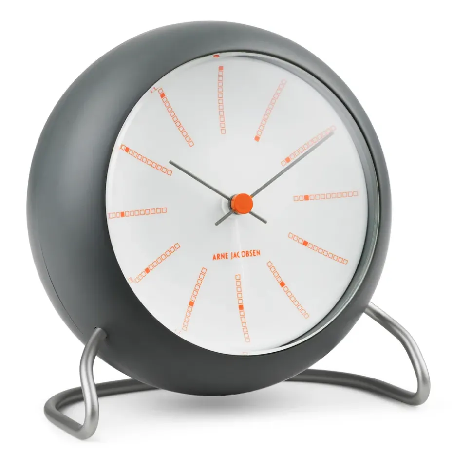 AJ Bankers table clock Ø11 cm, Dark grey