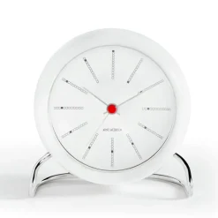 AJ Bankers table clock, white