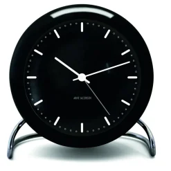 AJ City Hall table clock, black