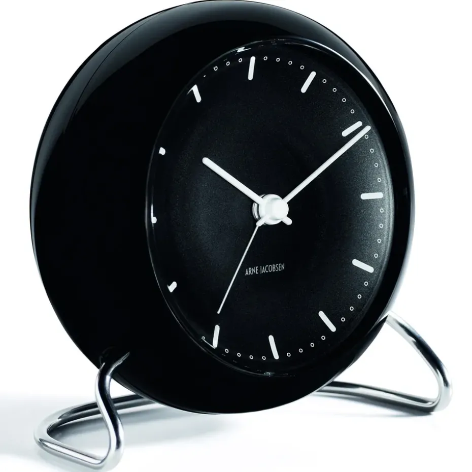 AJ City Hall table clock, black