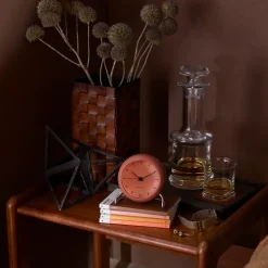 AJ City Hall table clock, pale orange
