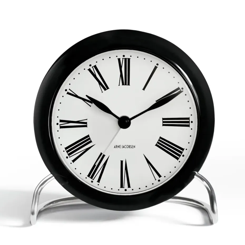 AJ Roman table clock, black