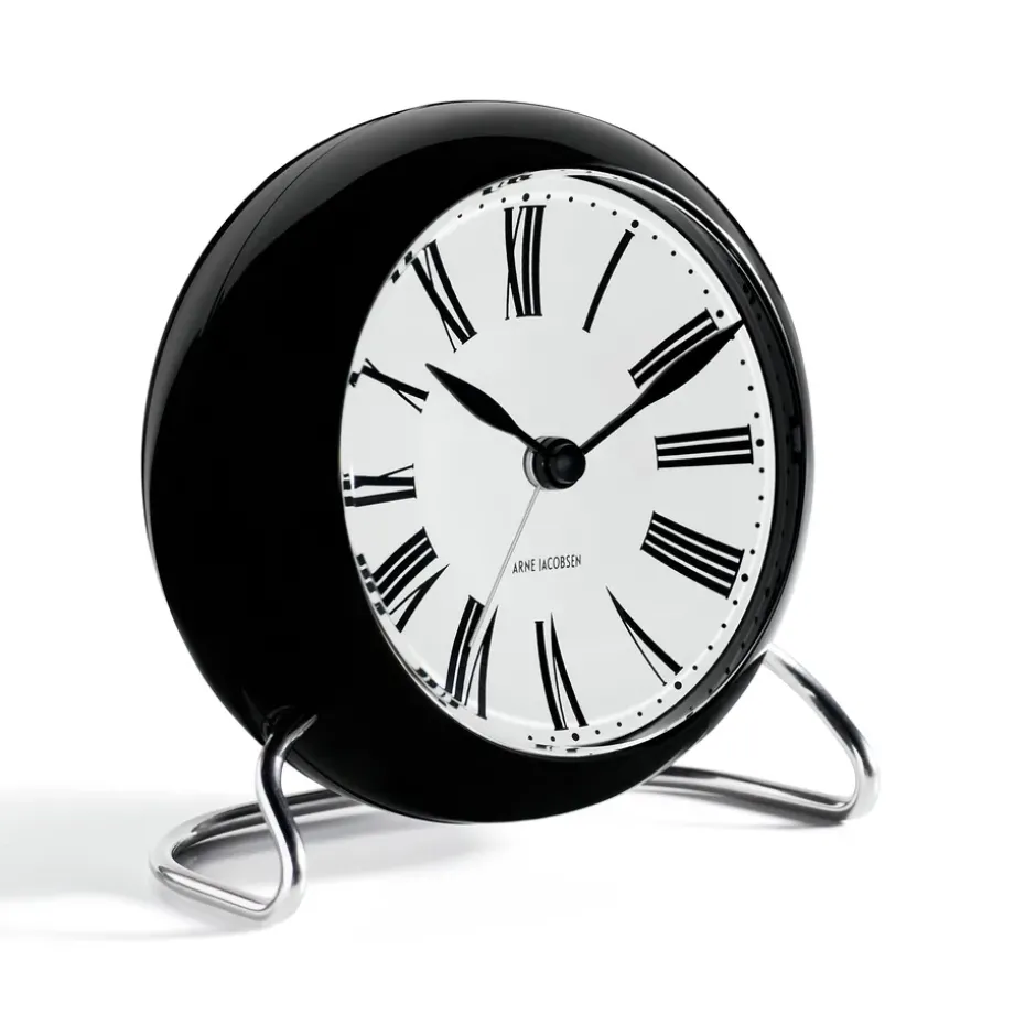 AJ Roman table clock, black