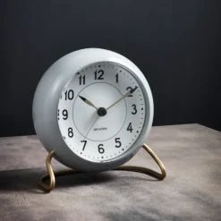 AJ Station clock 12 cm, grey-white
