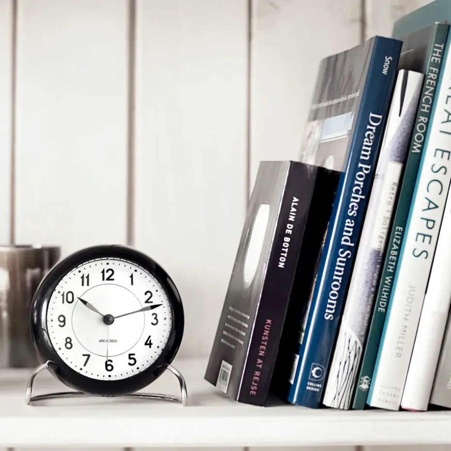 AJ Station table clock, black