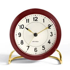 AJ Station table clock burgundy, burgundy