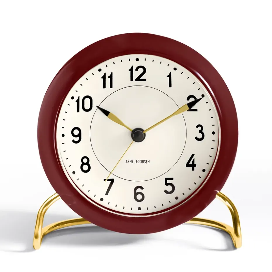 AJ Station table clock burgundy, burgundy