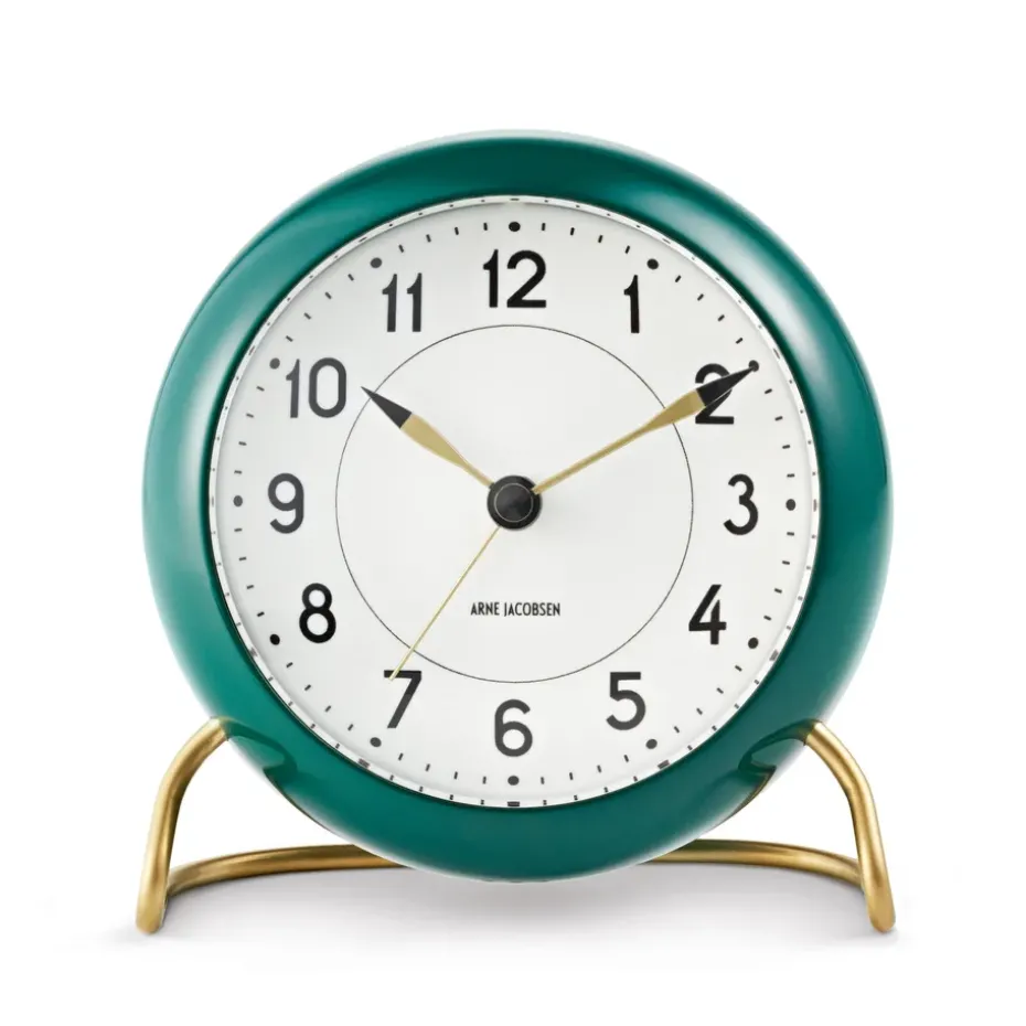AJ Station table clock green, green