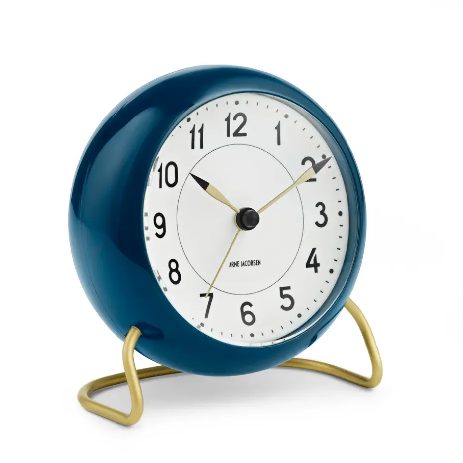 AJ Station table clock petrol blue, petrol blue
