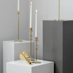 Alba candle sticks 30 cm, Solid brass and glass