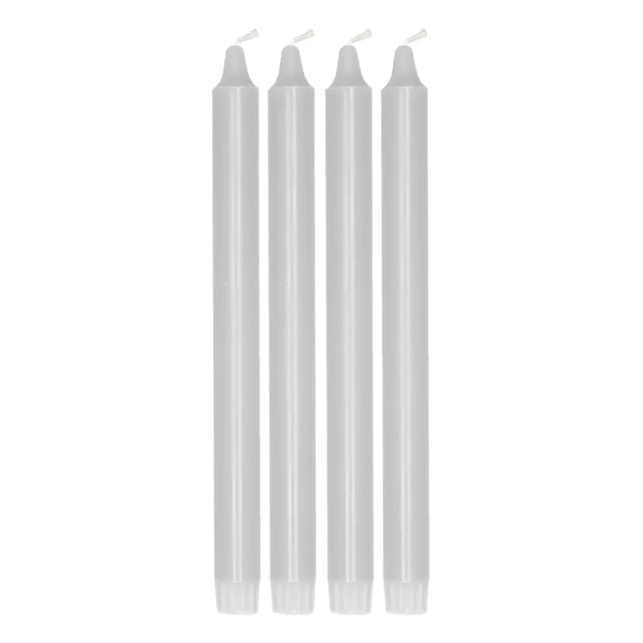 Ambiance tapered candle 4 pack 27 cm, Icy grey