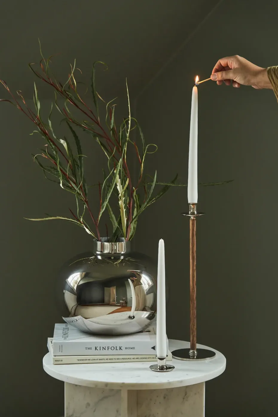 Amico vase Ø29 cm, Nickel-plated brass