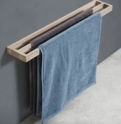 Andersen towel rack double 73,5 cm, Lacquered oak