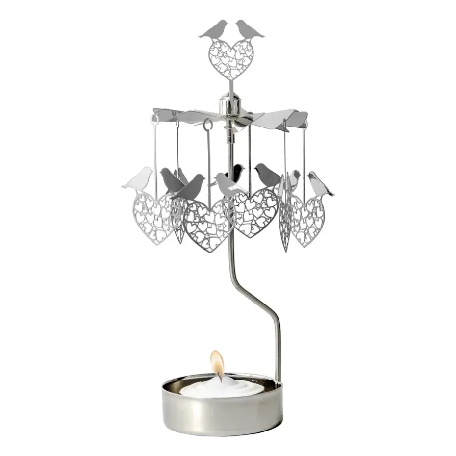 Angel chime birds and hearts, Silver