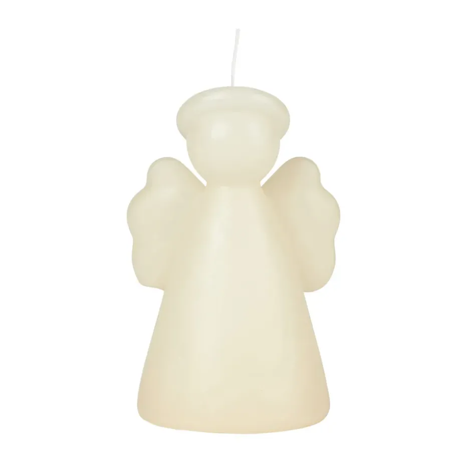 Angel sculpture candle 14 cm, Off white