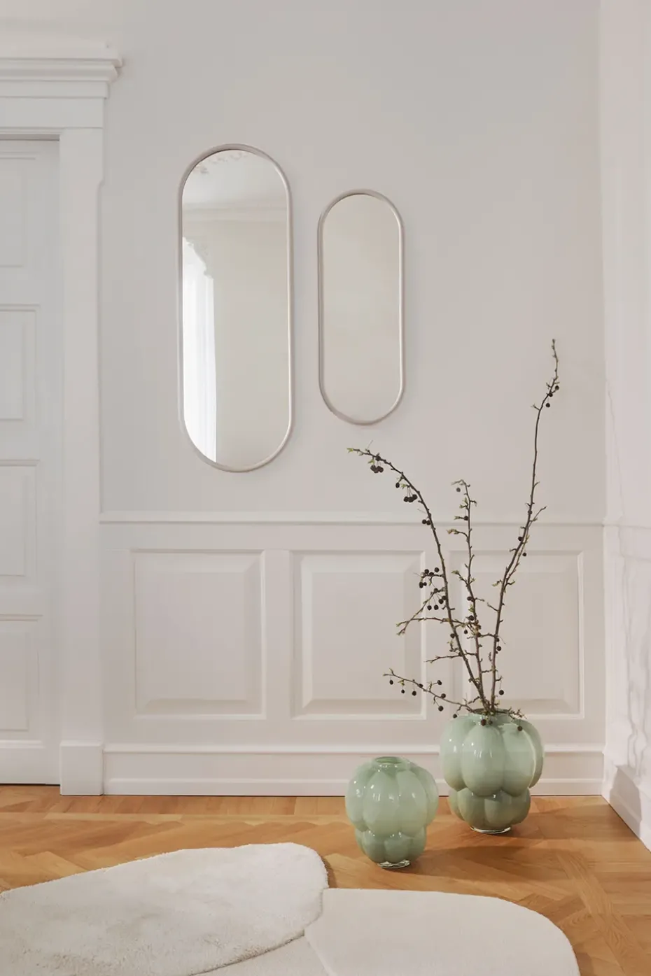 Angui mirror oval 108 cm, Taupe