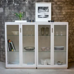 Aoko display cabinet 120 cm, White lacquer