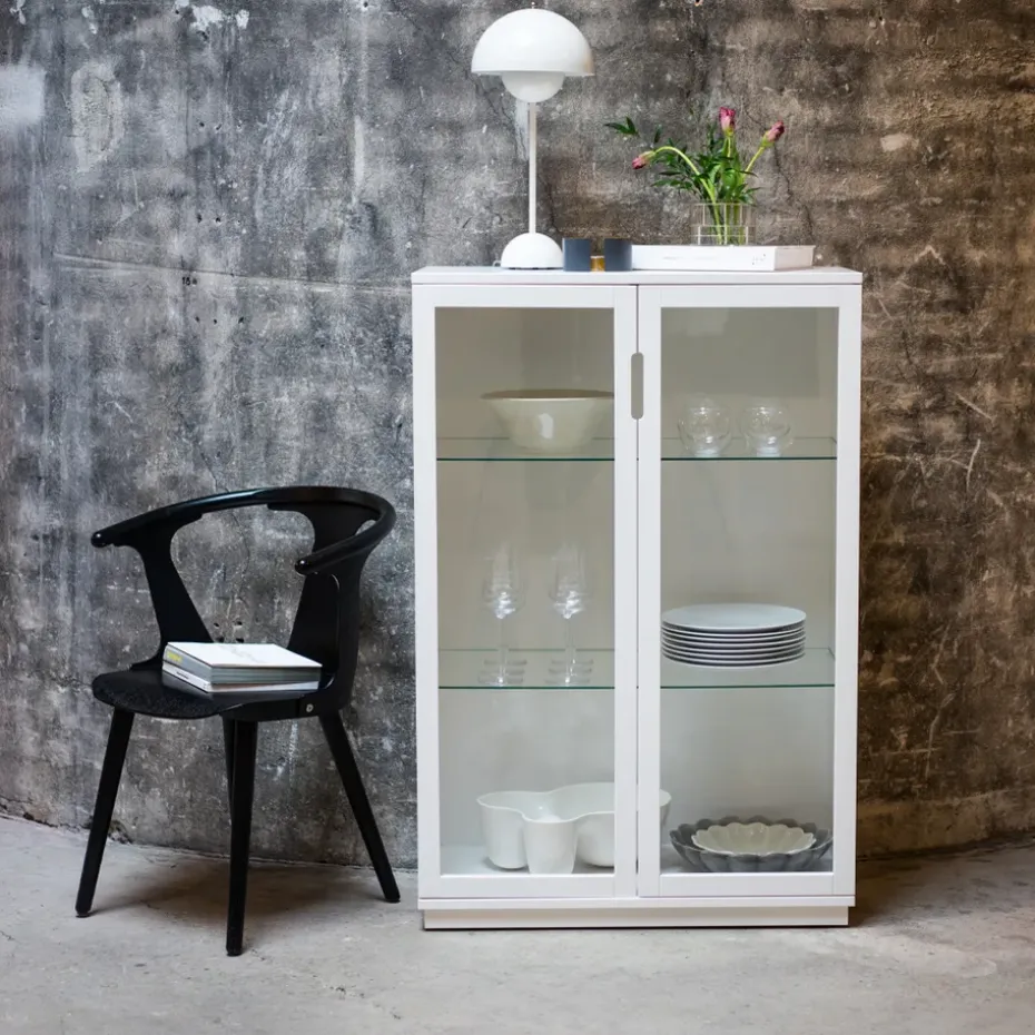 Aoko display cabinet 120 cm, White lacquer