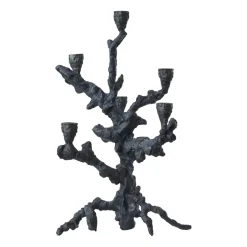 Apple tree candlestick L 53 cm, Dark grey