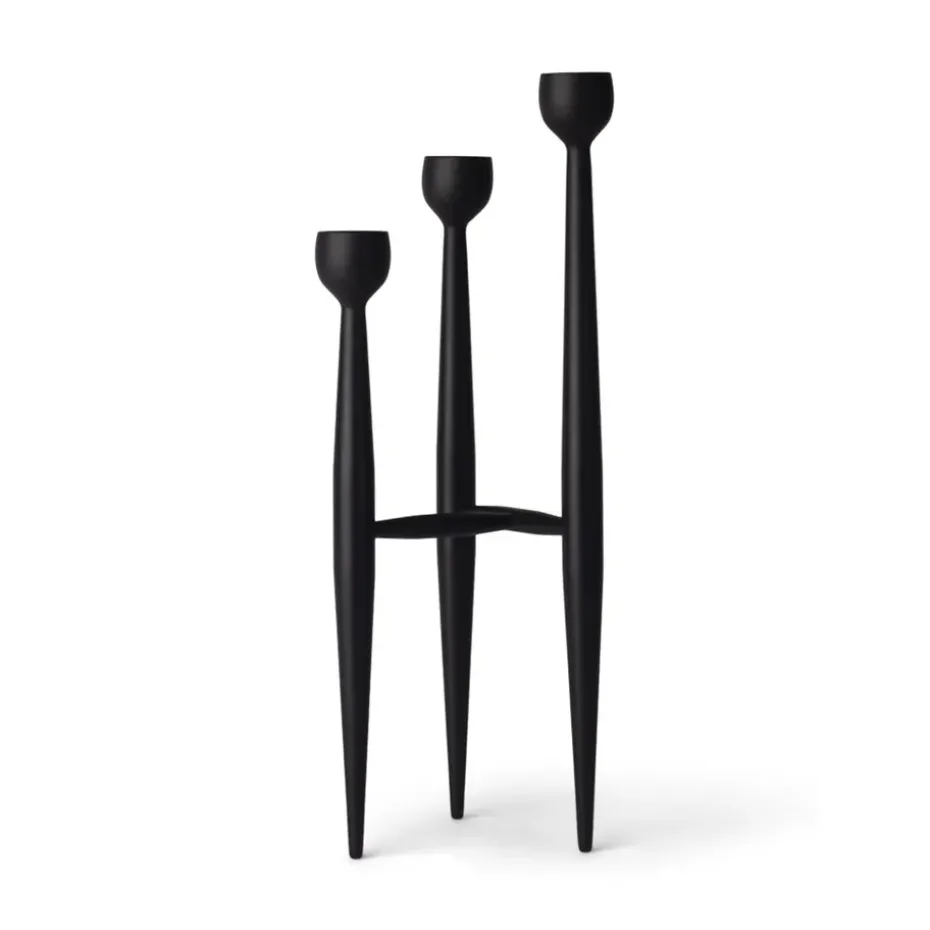 Appollo candle sticks 32 cm, Black