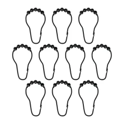 Aqua hooks for shower curtain 10-pack, Black