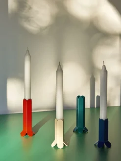 Arcs candle sticks 13 cm, Red