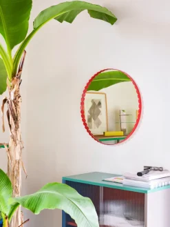 Arcs Mirror mirror Ø60 cm, Red