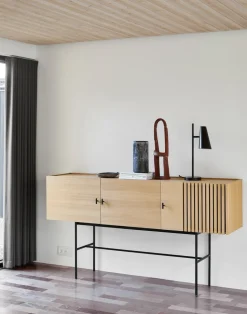 Array side table, 180 cm, White pigmented oak