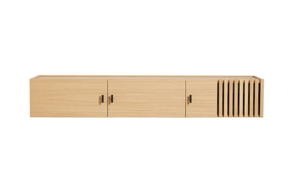 Array sideboard wall-mounted, 150 cm, White pigmented oak