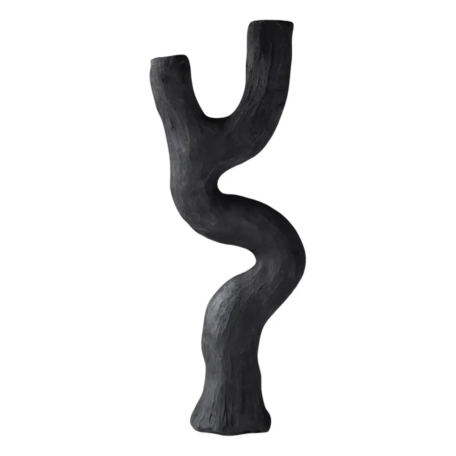 Art piece candle holder 41 cm, Black