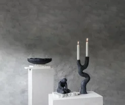 Art piece candle holder 41 cm, Black