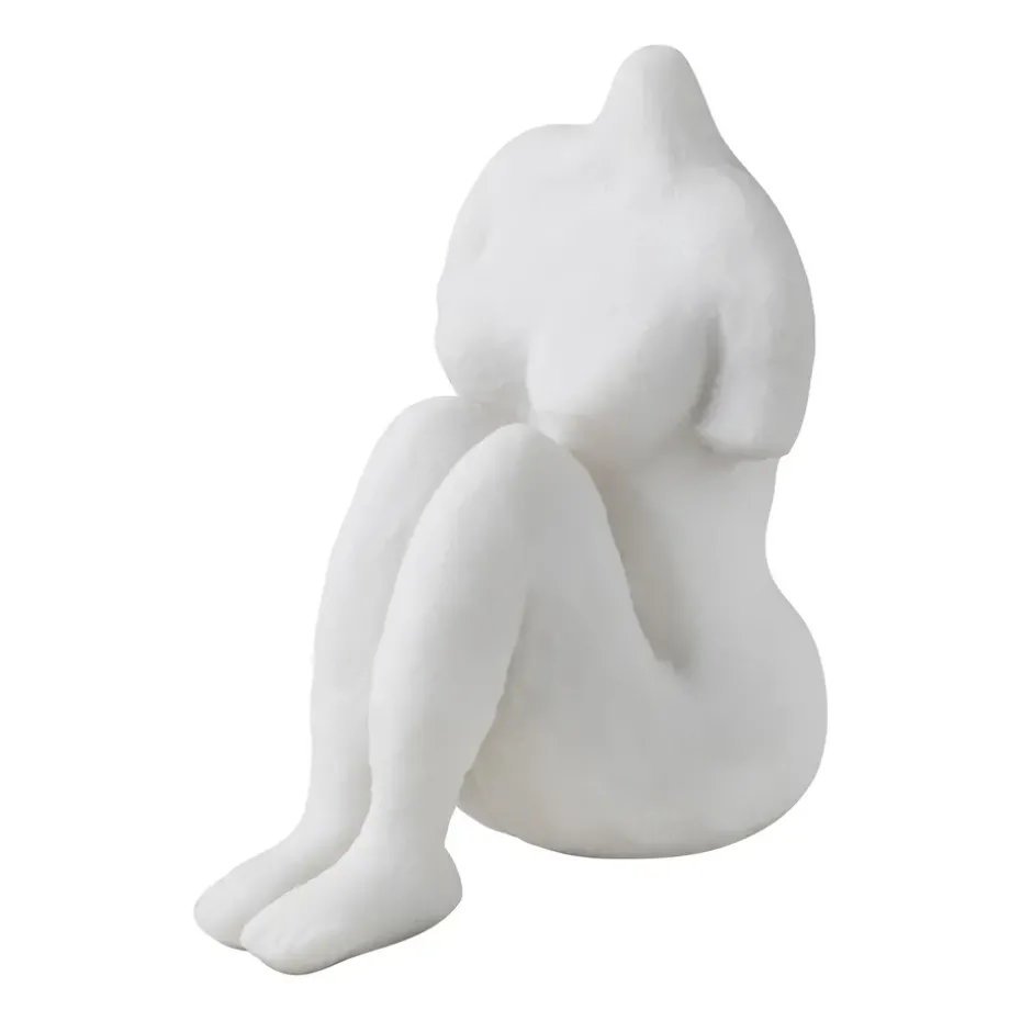Art piece sitting woman 14 cm, Off-white