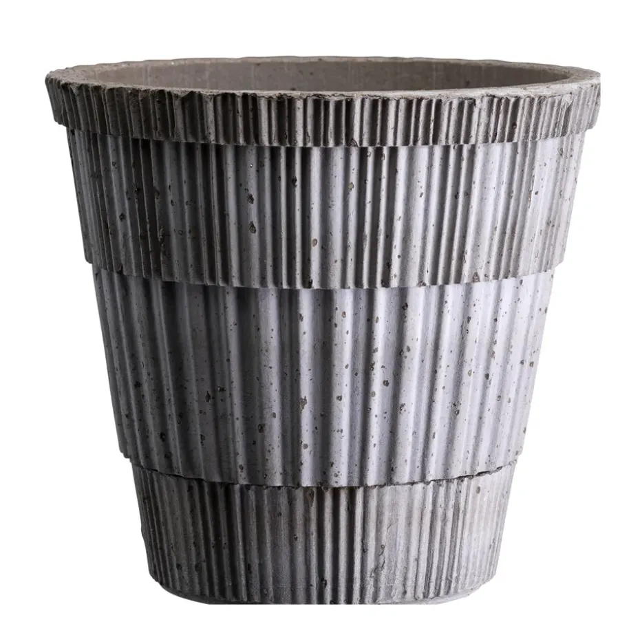 Atlas raw pot with saucer, Grey, Ø21 cm