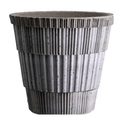 Atlas raw pot with saucer, Grey, Ø14 cm