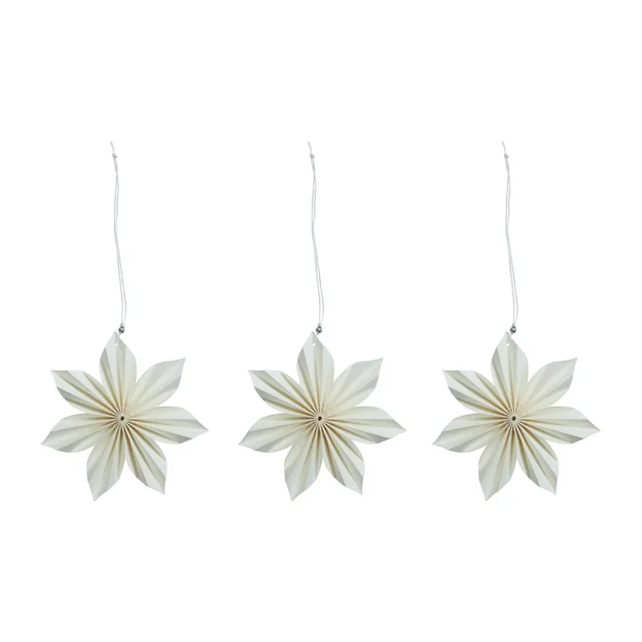 Aurora Christmas decoration 3-pack, White-brown