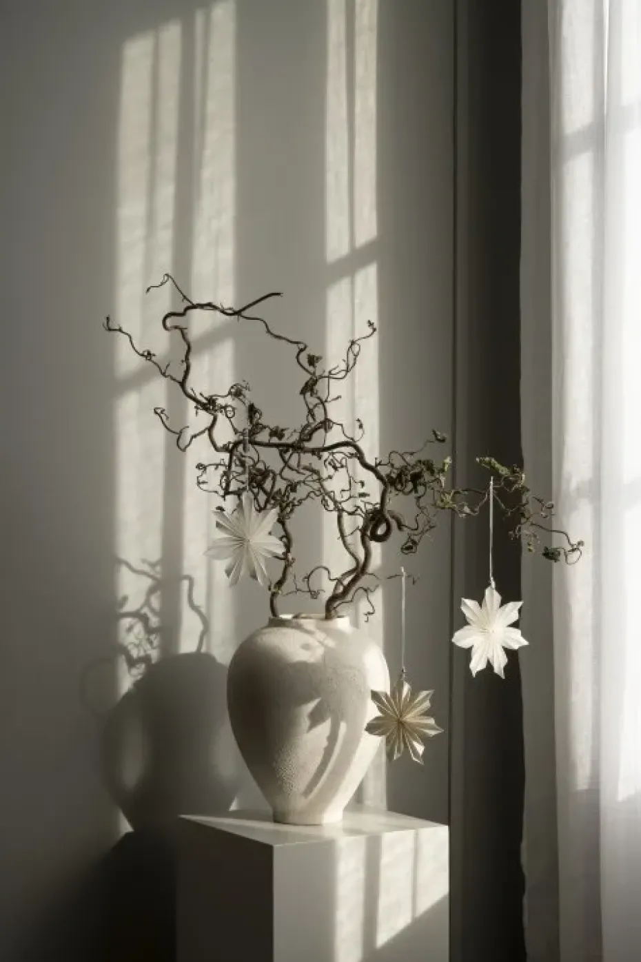 Aurora Christmas decoration 3-pack, White-brown