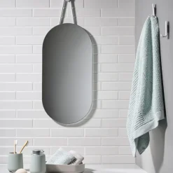A-Wall Mirror, Soft grey, large