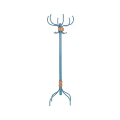 Babe coat rack, Blue-natural leather belt