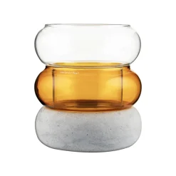 Bagel vase/lantern 12 cm, Amber