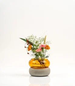 Bagel vase/lantern 12 cm, Amber