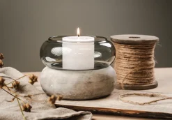 Bagel vase/lantern 22 cm, grey