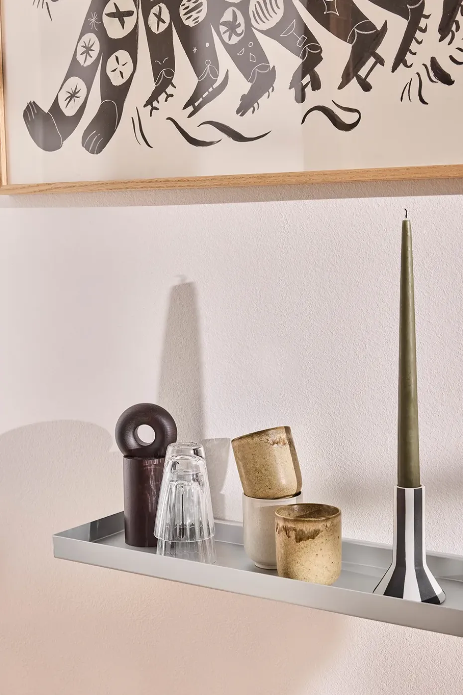Bakku wall shelf large 16x80 cm, Aluminium
